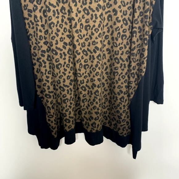 Alembika Chiu Oversized Cheetah Mock Neck Top Women XL Brown - Picture 8 of 13